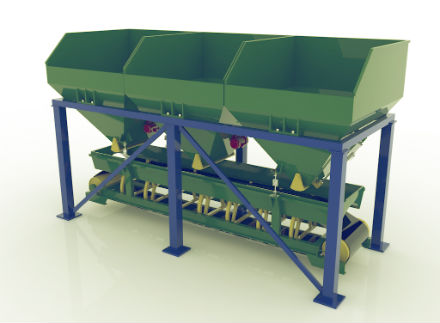 Дозатор ленточного типа с бункером, бетонный завод